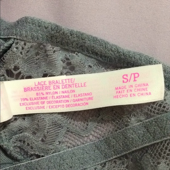 Pink Victoria's Secret grey lace bralette size S/P - Picture 4 of 5
